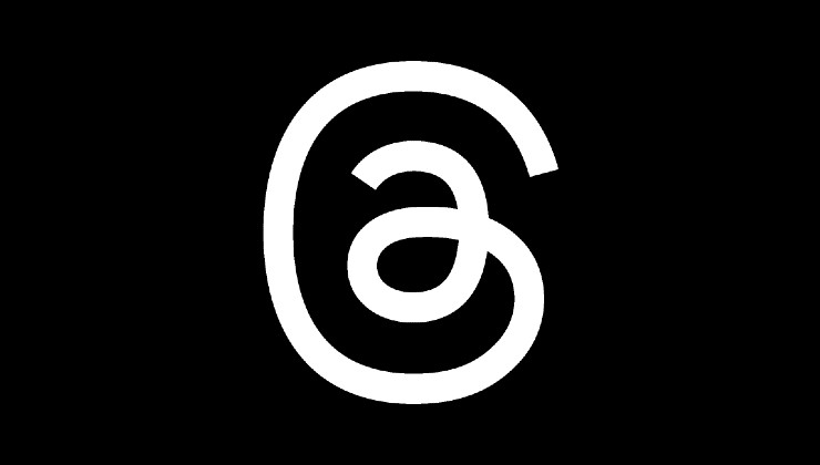 Il logo di Threads, app che sta vivendo un crollo verticale