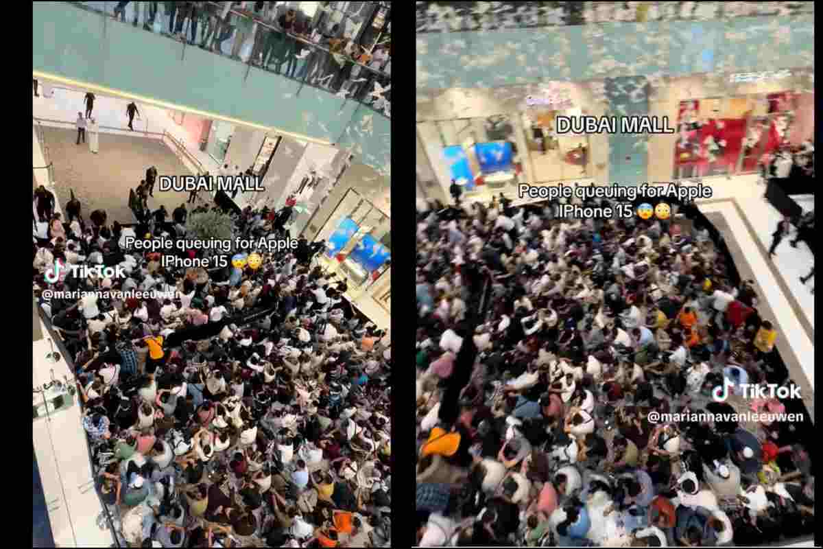 iPhone 15 Dubai: folla impazzita